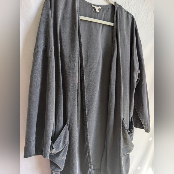 Eileen Fisher 100% Silk Noil Cardigan | Minimalist Layer - Picture 2 of 4